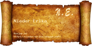 Nieder Erika névjegykártya